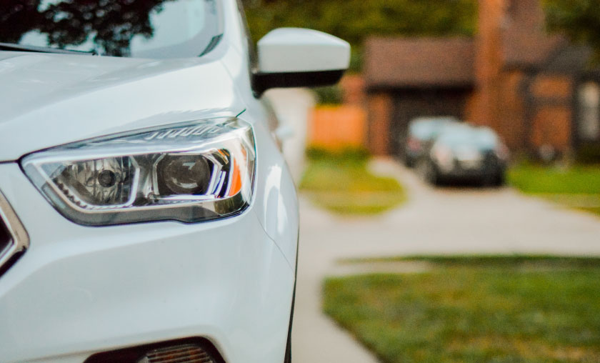 Car parked in driveway