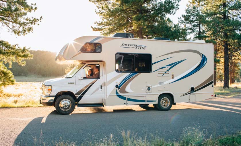 RV on scenic road