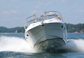 Speed boat on water