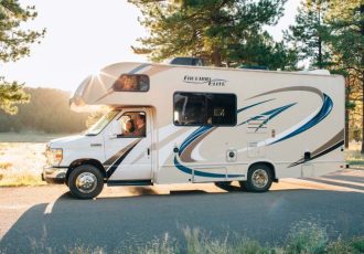 RV on scenic road